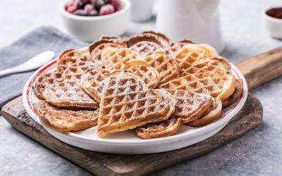 Einfache Herzwaffeln